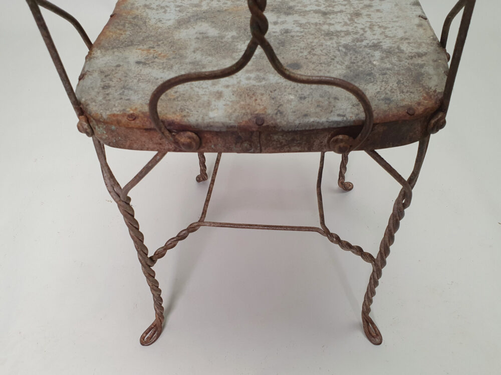 Set of 8 antique mid century hand made wire dining Chairs