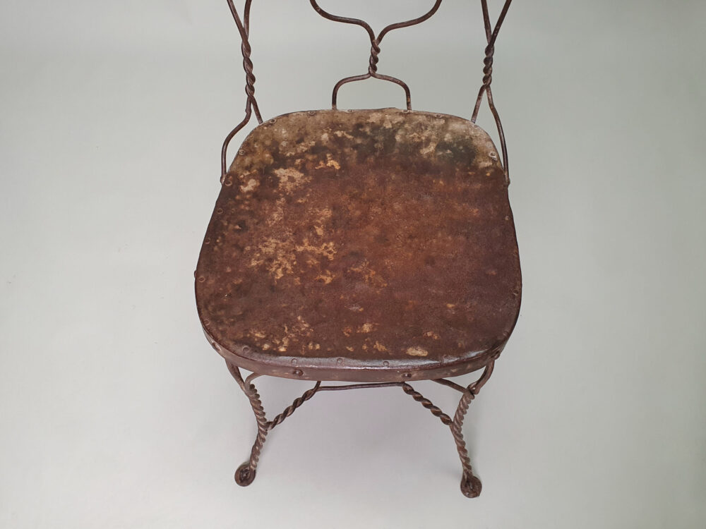 Set of 8 antique mid century hand made wire dining Chairs