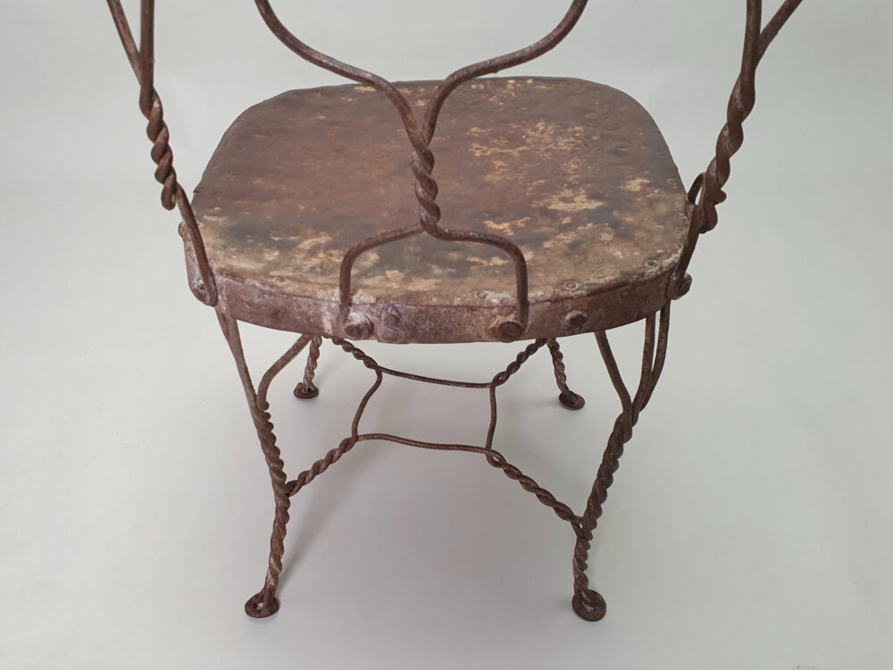 Set of 8 antique mid century hand made wire dining Chairs