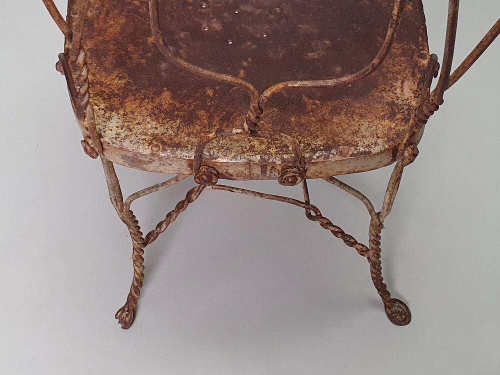 Set of 8 antique mid century hand made wire dining Chairs
