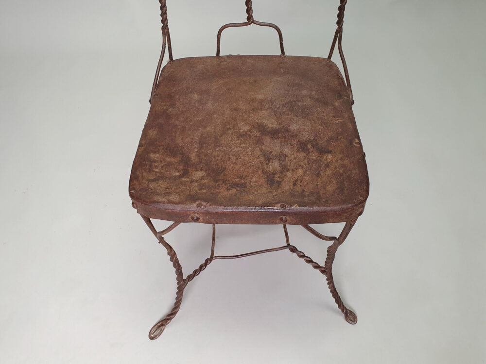Set of 8 antique mid century hand made wire dining Chairs