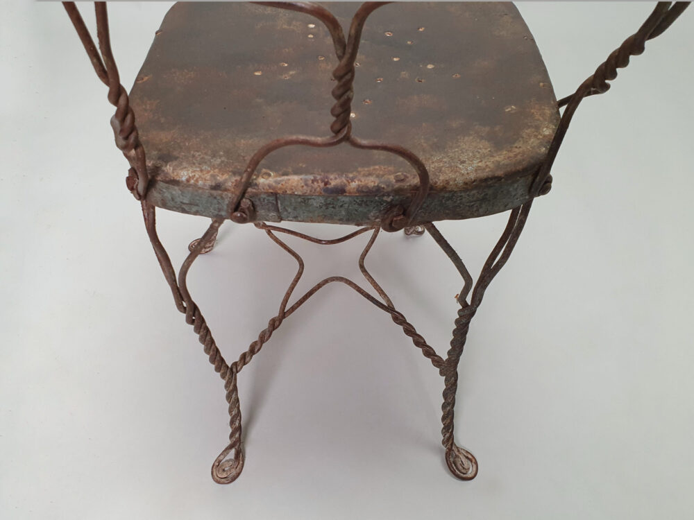 Set of 8 antique mid century hand made wire dining Chairs