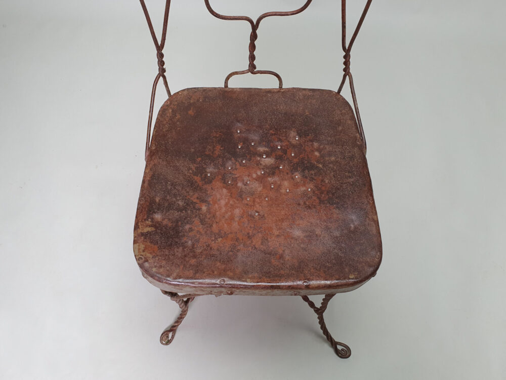 Set of 8 antique mid century hand made wire dining Chairs