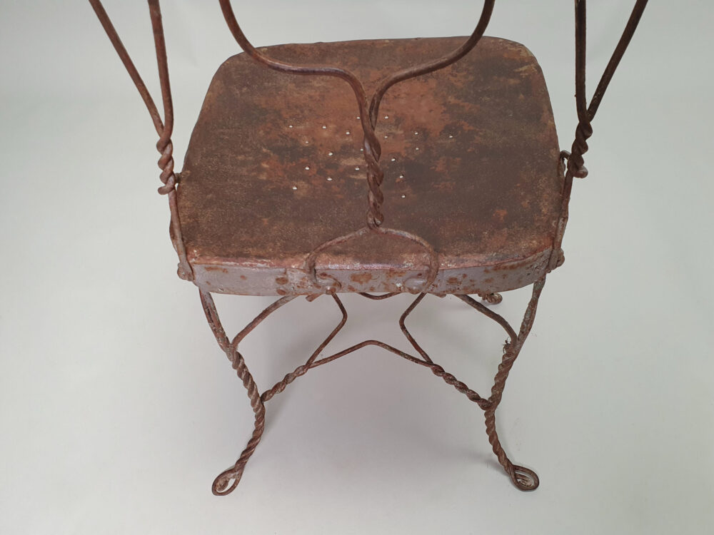 Set of 8 antique mid century hand made wire dining Chairs