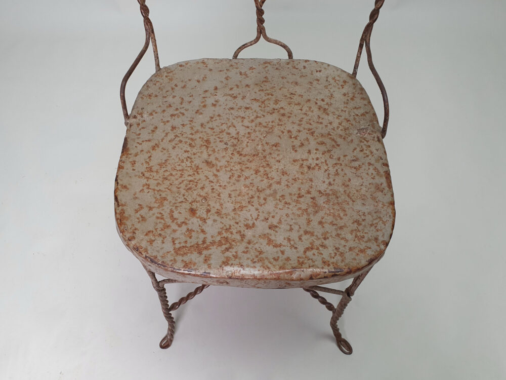 Set of 8 antique mid century hand made wire dining Chairs