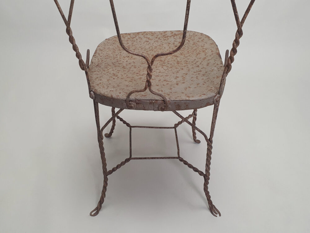 Set of 8 antique mid century hand made wire dining Chairs