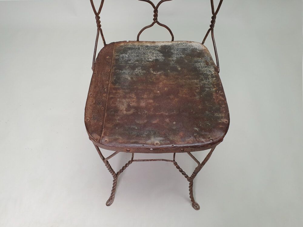 Set of 8 antique mid century hand made wire dining Chairs