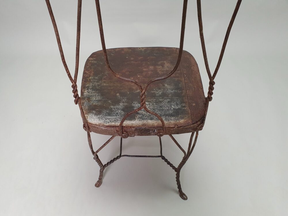 Set of 8 antique mid century hand made wire dining Chairs