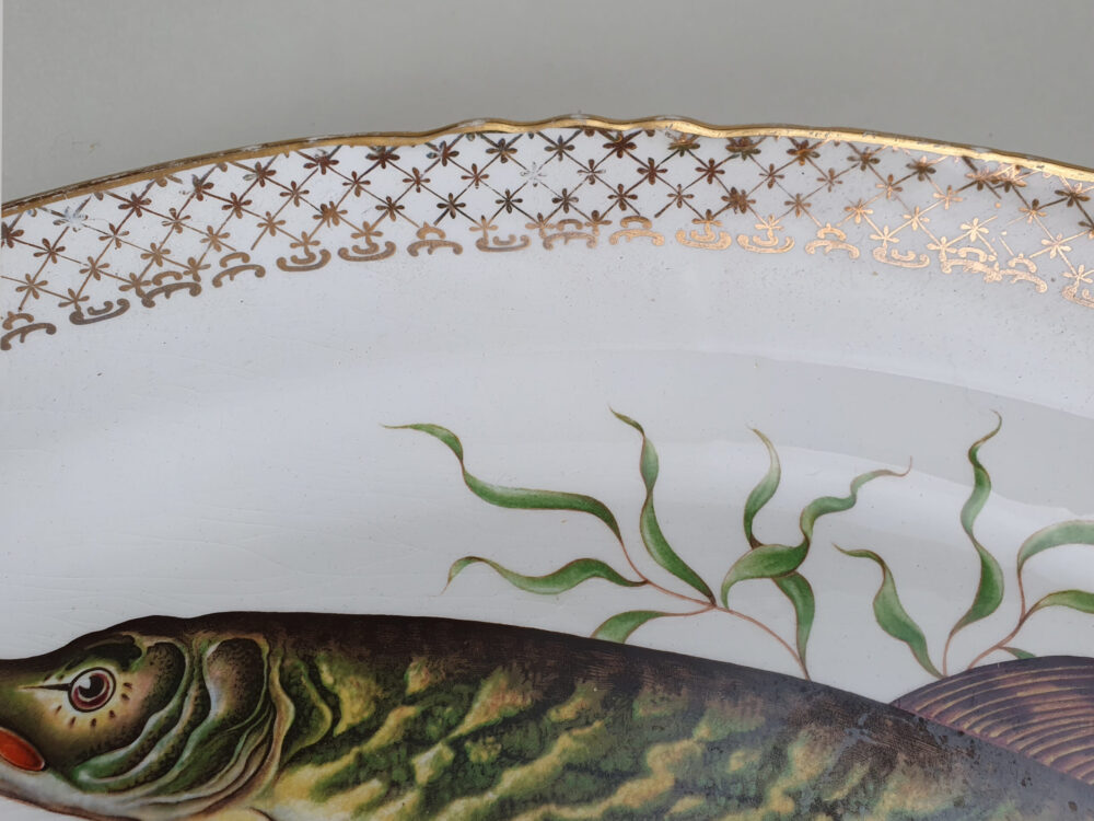 Set of Orchies Moulin des Loups Plates & a Serving Plater decorated with Fish