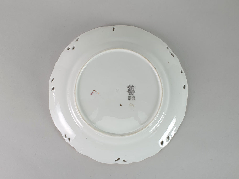 Six George Jones hand painted floral Side Plates