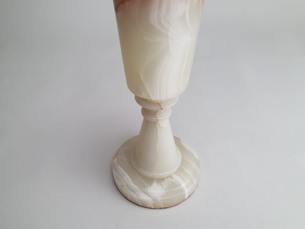 Tall and sculpted mid century antique green onyx Table Lamp