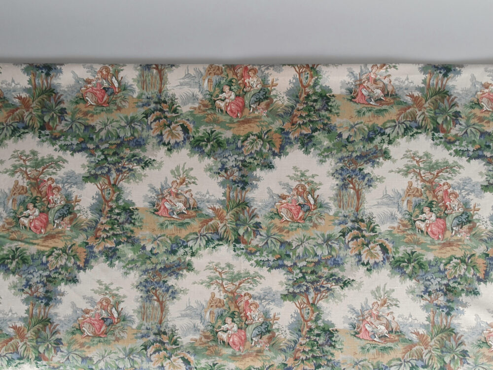 Unused Vintage 1950s Sanderson Linen Fabric 'Arbour'(6.4 metres)