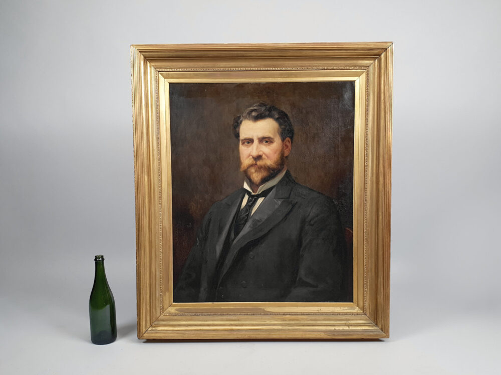 Very large antique oil painting - Portrait of a Victorian Gentleman