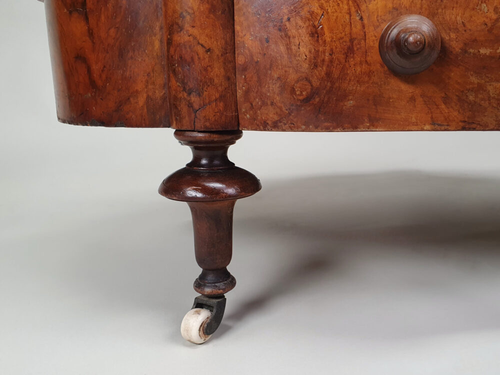 Victorian English antique burr walnut Canterbury or Magazine Rack