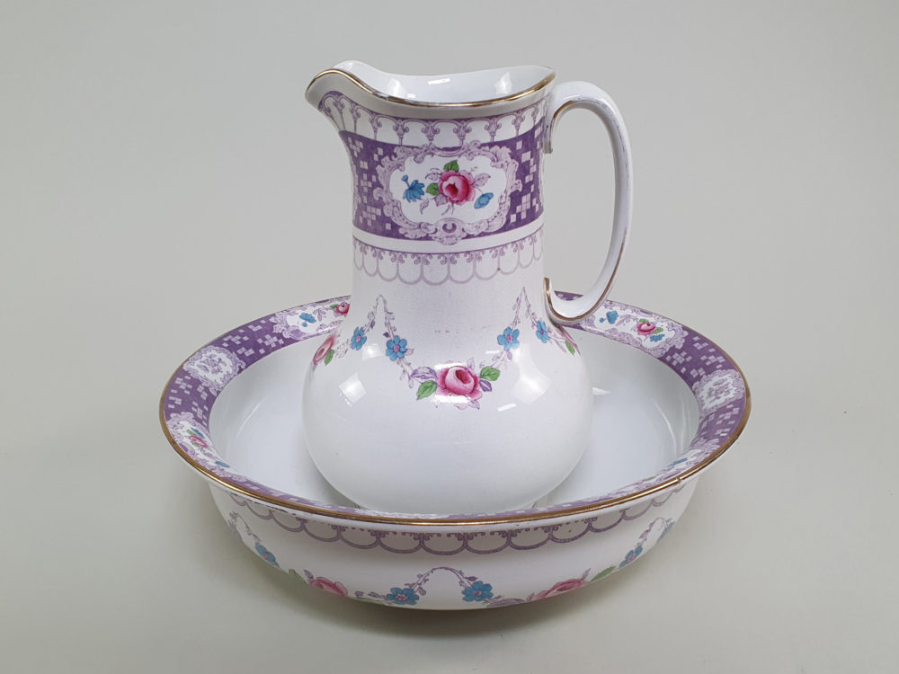 Victorian antique China Bowl and Pitcher