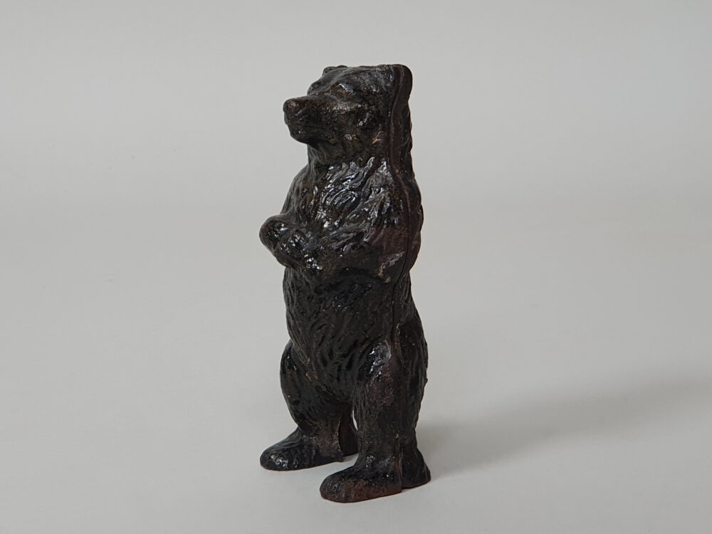 Victorian cast iron black bear money box