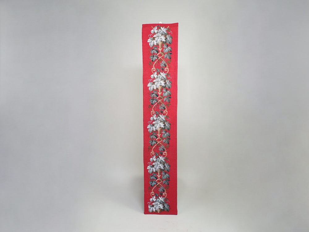 Victorian glass bead work floral needlepoint Panel
