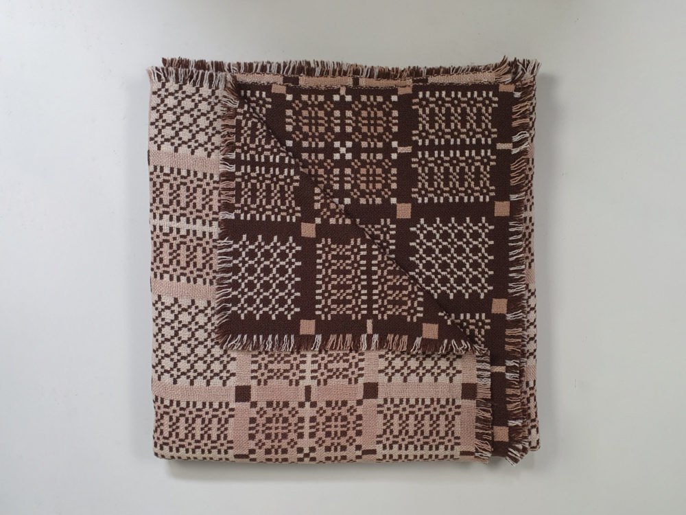Vintage mid century caramel brown Welsh Blanket