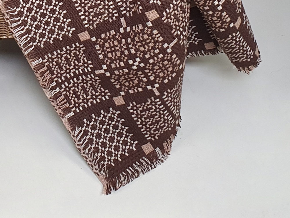 Vintage mid century caramel brown Welsh Blanket
