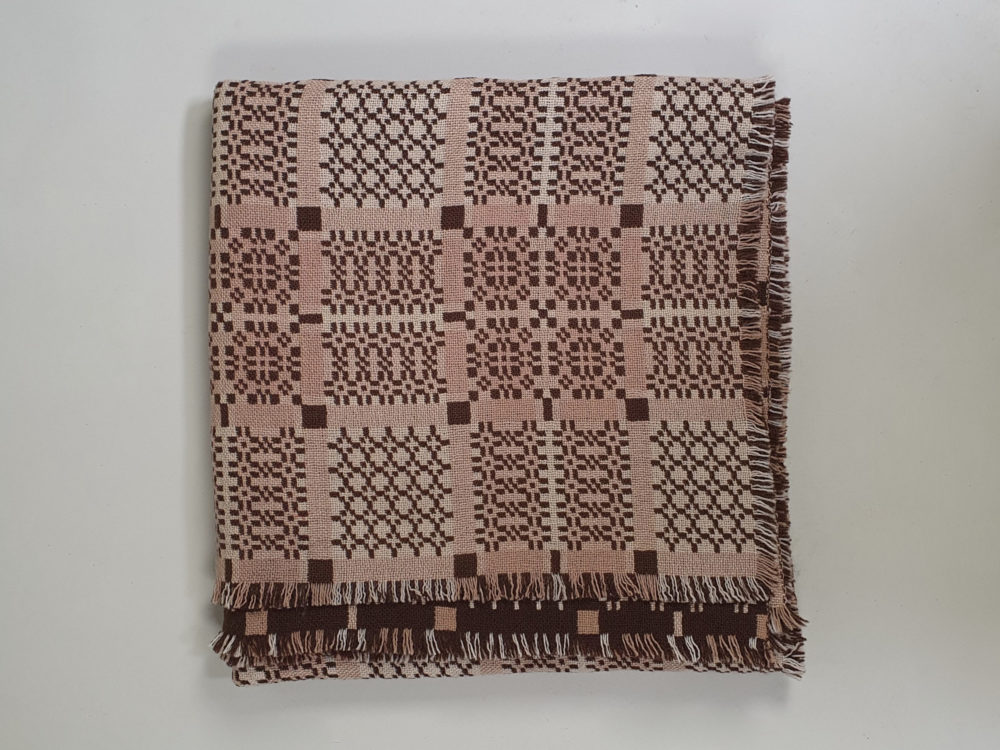 Vintage mid century caramel brown Welsh Blanket