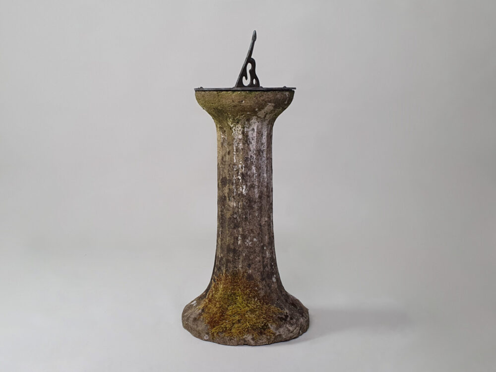Well weathered antique garden ornament pedestal Sundial