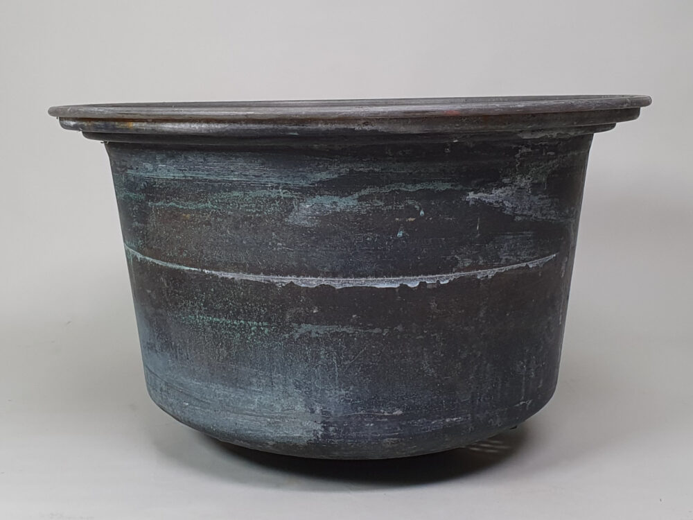 Well weathered large copper garden antique Planter