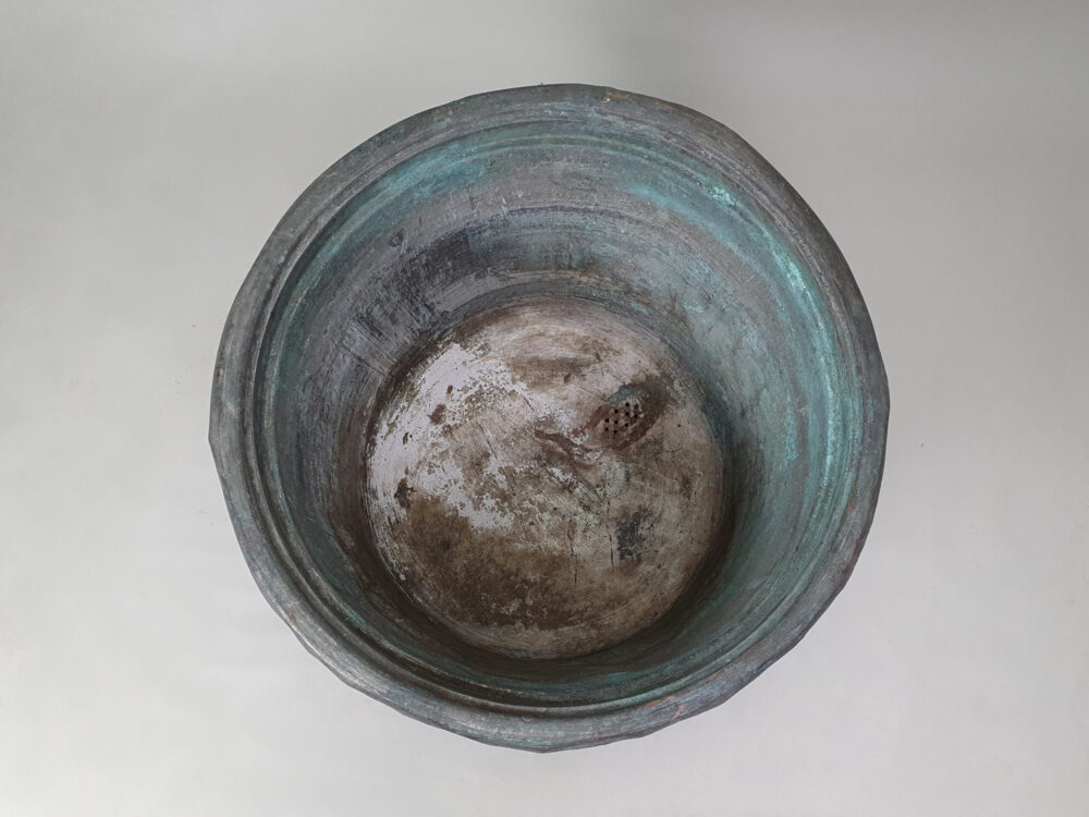 Well weathered large copper garden antique Planter