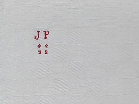 White Torchons or Tea Towels with hand stitched antique embroidery JP