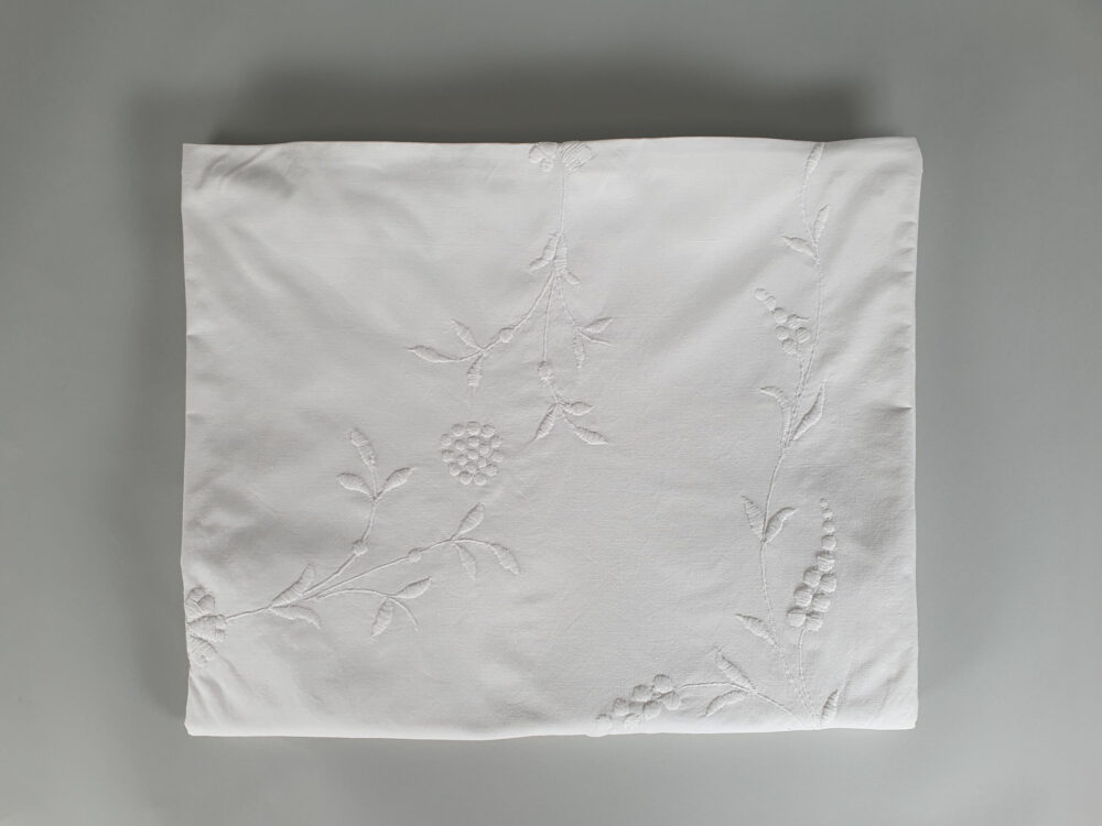 Antique embroidered white Bedspread