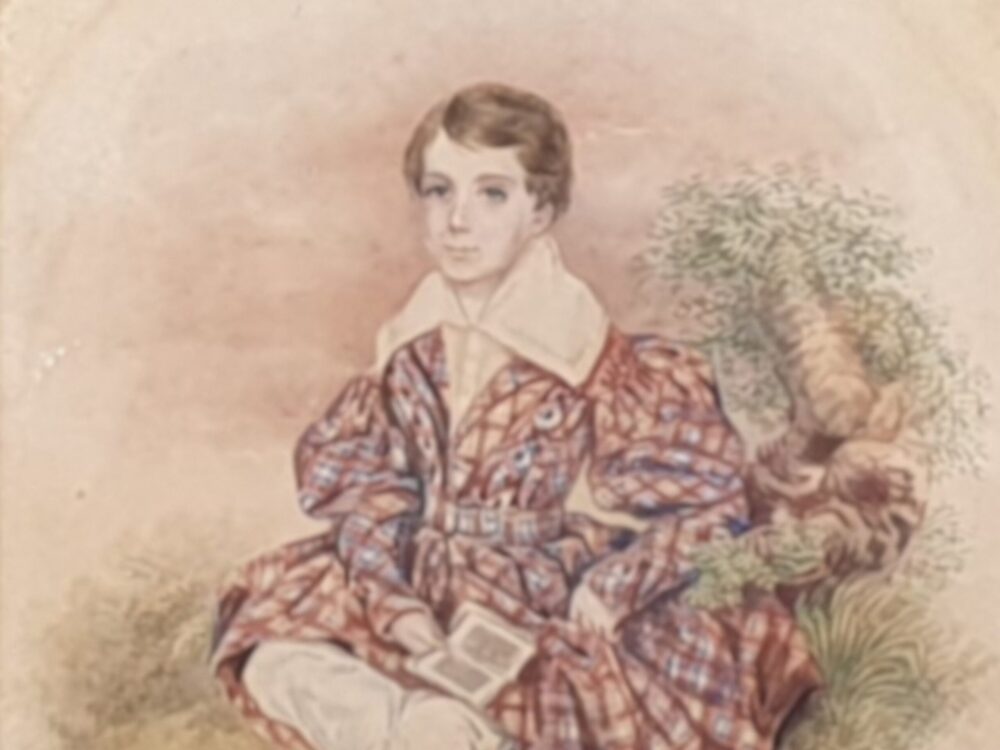 A pair of 18th century antique paintings - A young Boy and his Sister