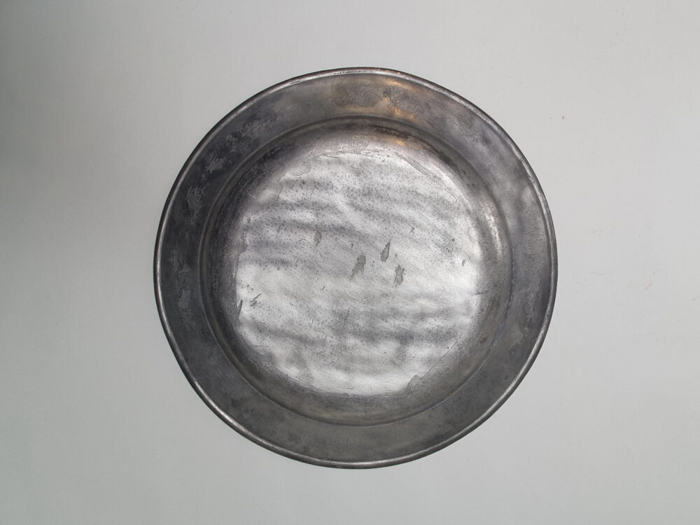 A pair of large antique Georgian 18th-century pewter Chargers