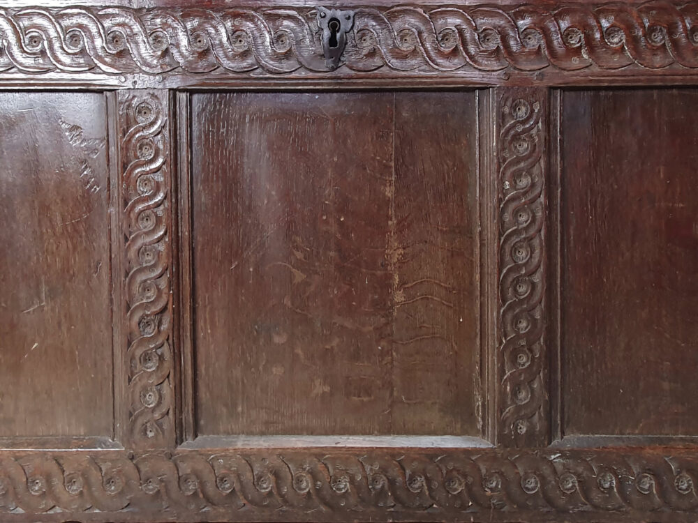 Antique 17th century carved oak Coffer