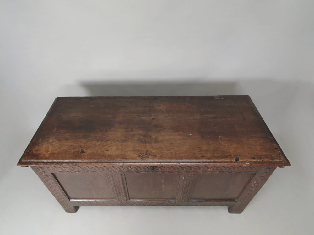 Antique 17th century carved oak Coffer