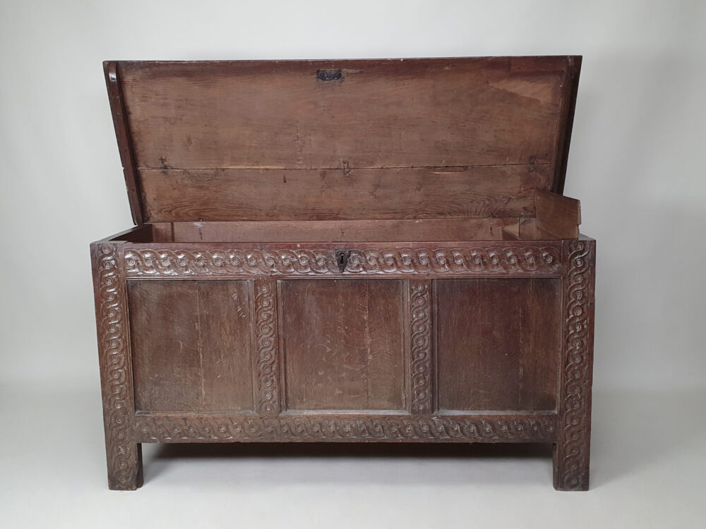 Antique 17th century carved oak Coffer
