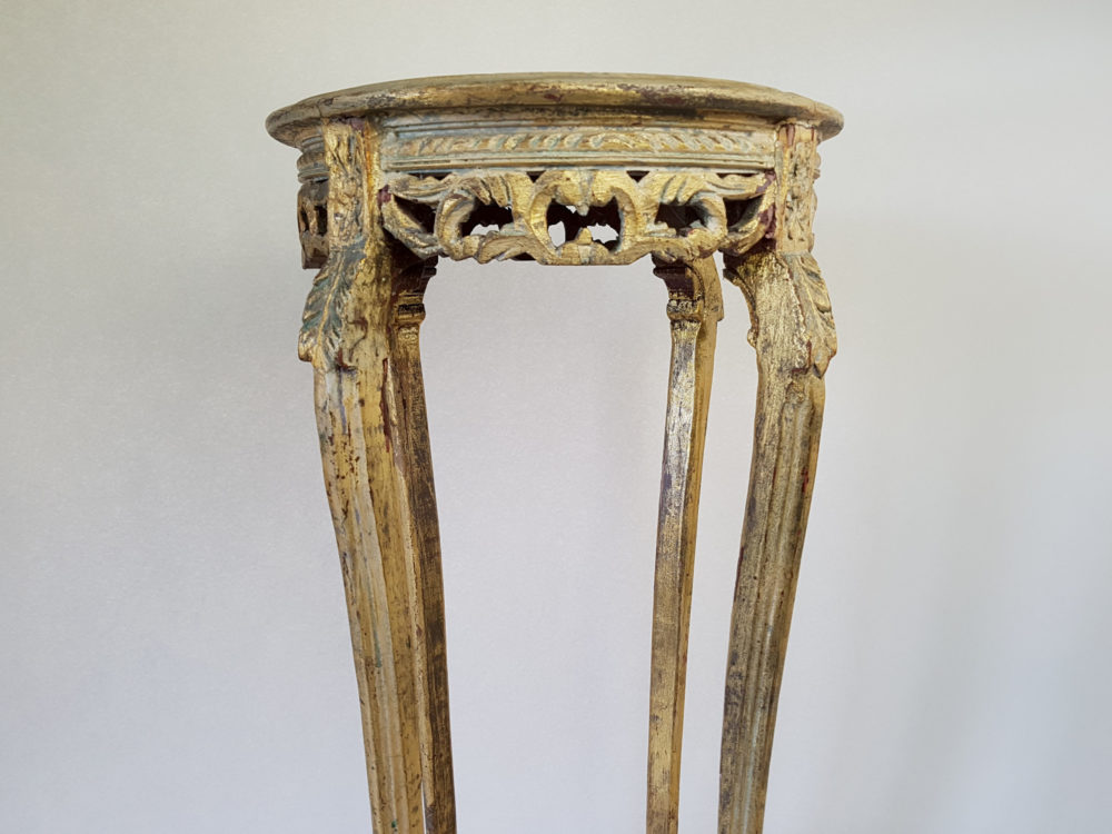 Antique 19th century decorative gilt wood Torchère