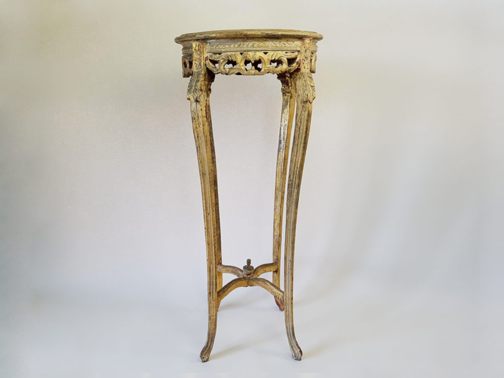 Antique 19th century decorative gilt wood Torchère