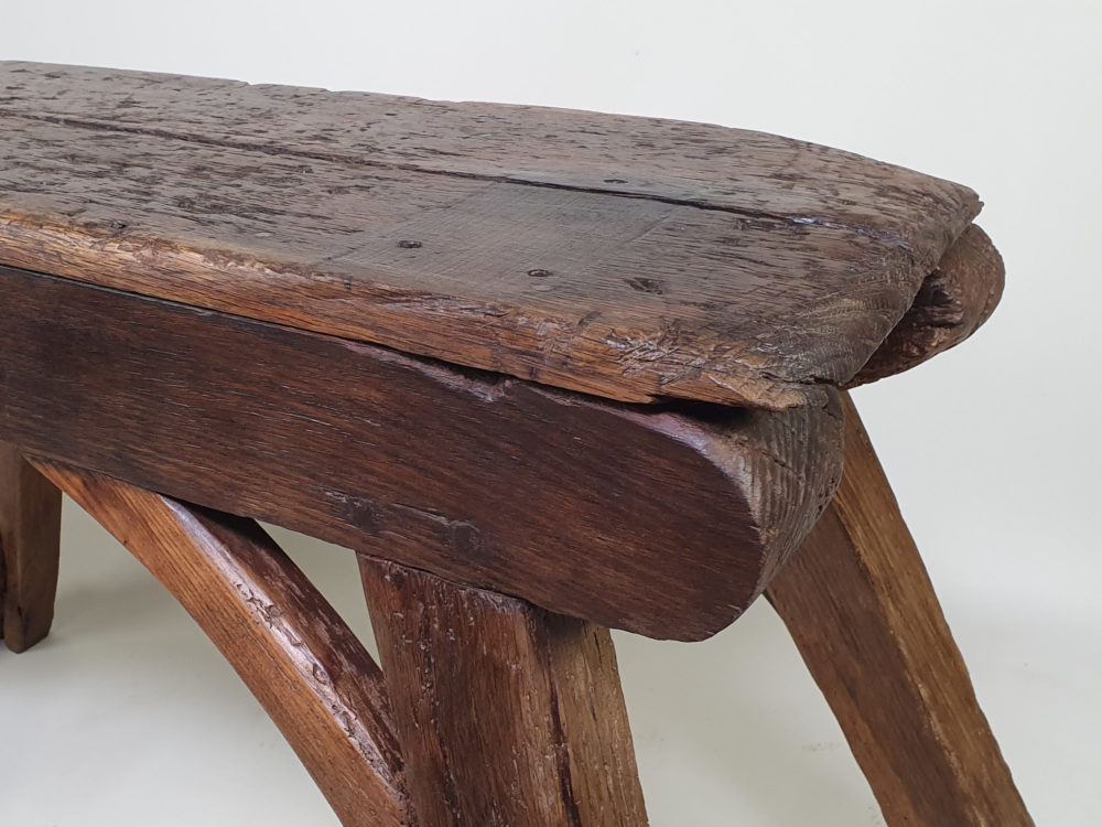 Antique 19th century rustic French oak Workbench