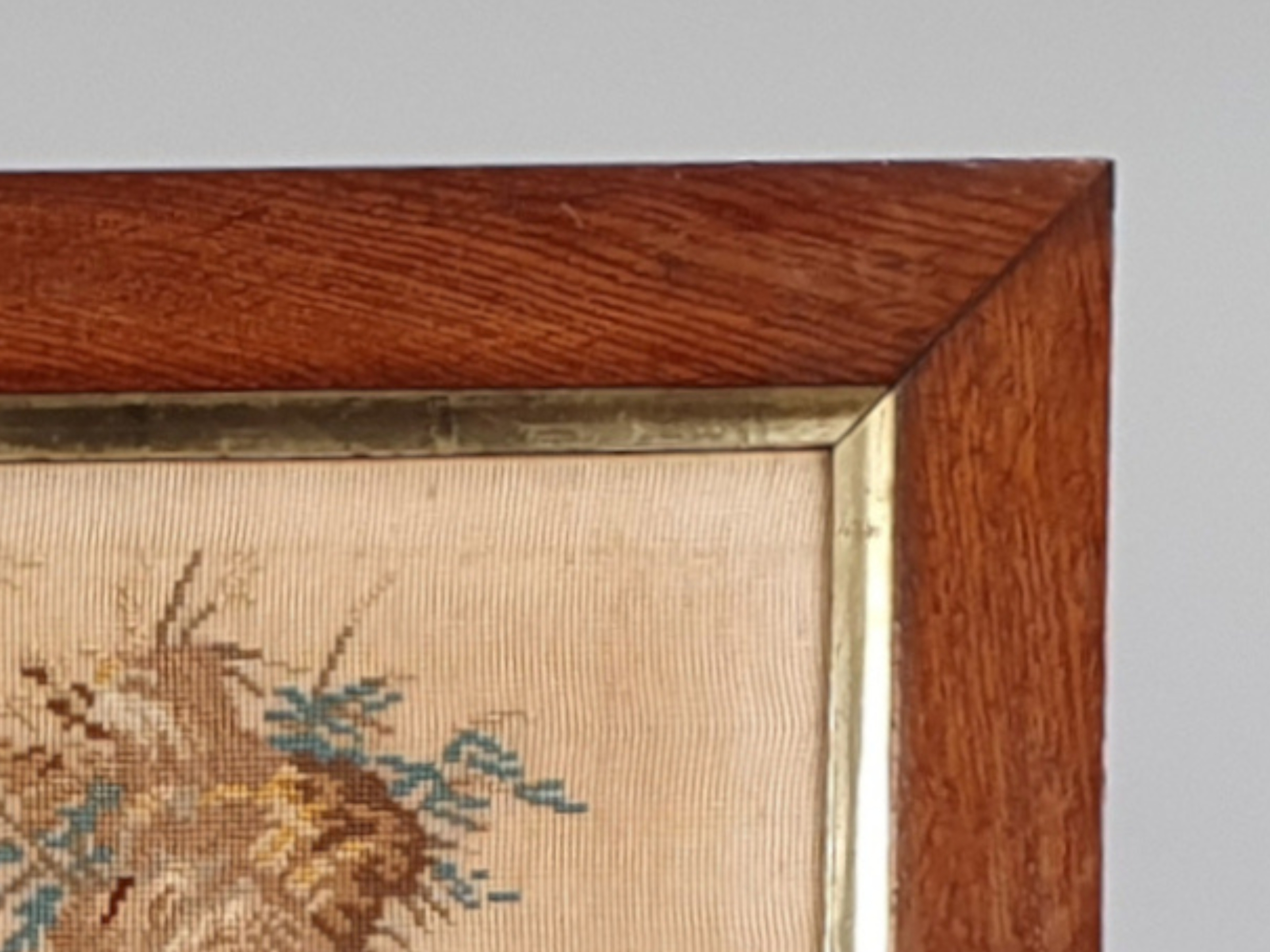 Antique 19th century Victorian Needlepoint frame detail
