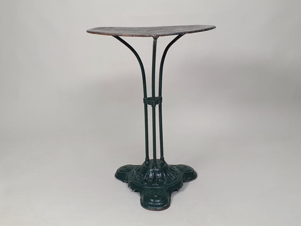 Antique Art Deco French Bistro Table in original green paint