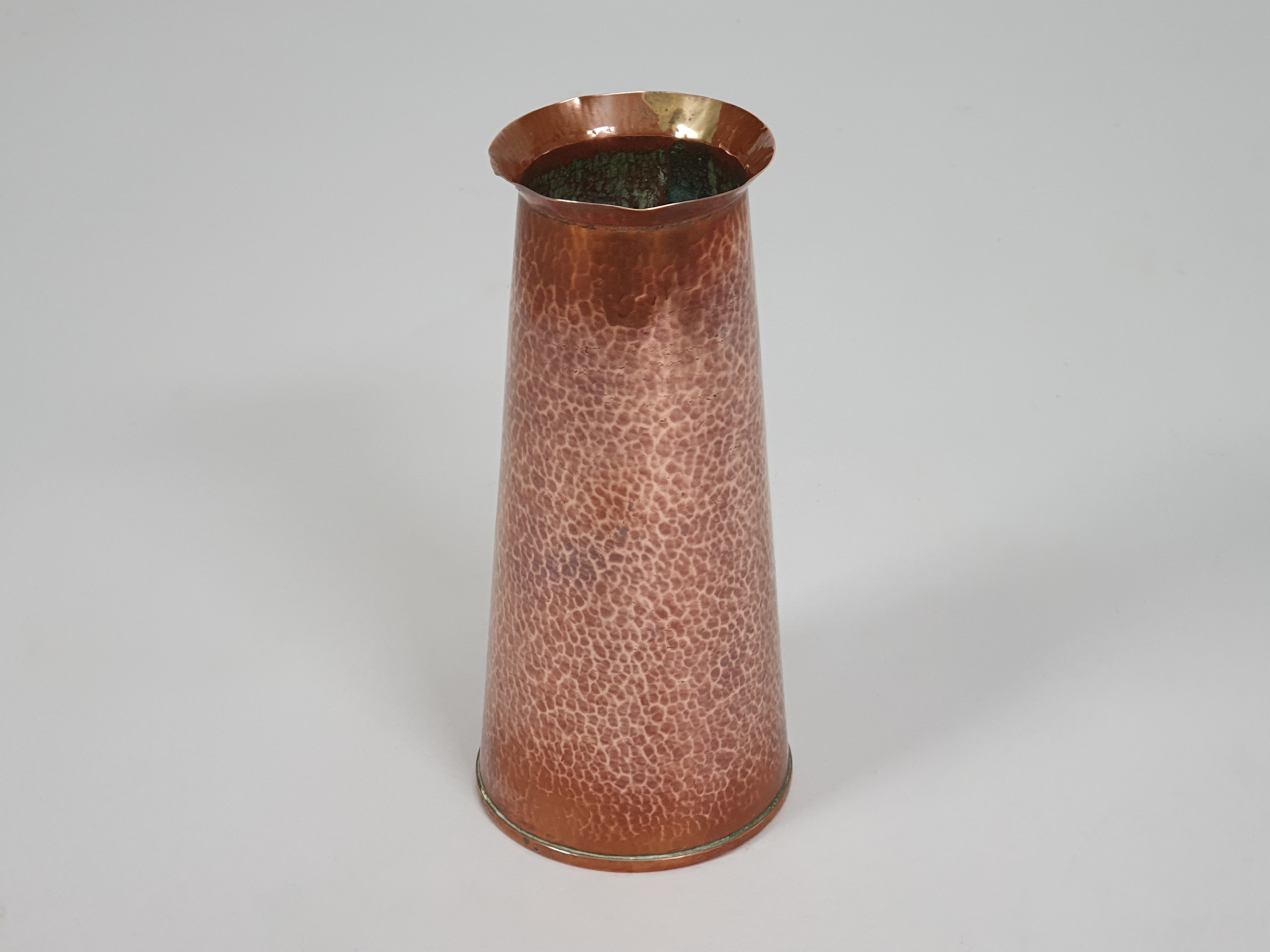 Antique Arts & Crafts Hammered Copper Vase, Early 1900s