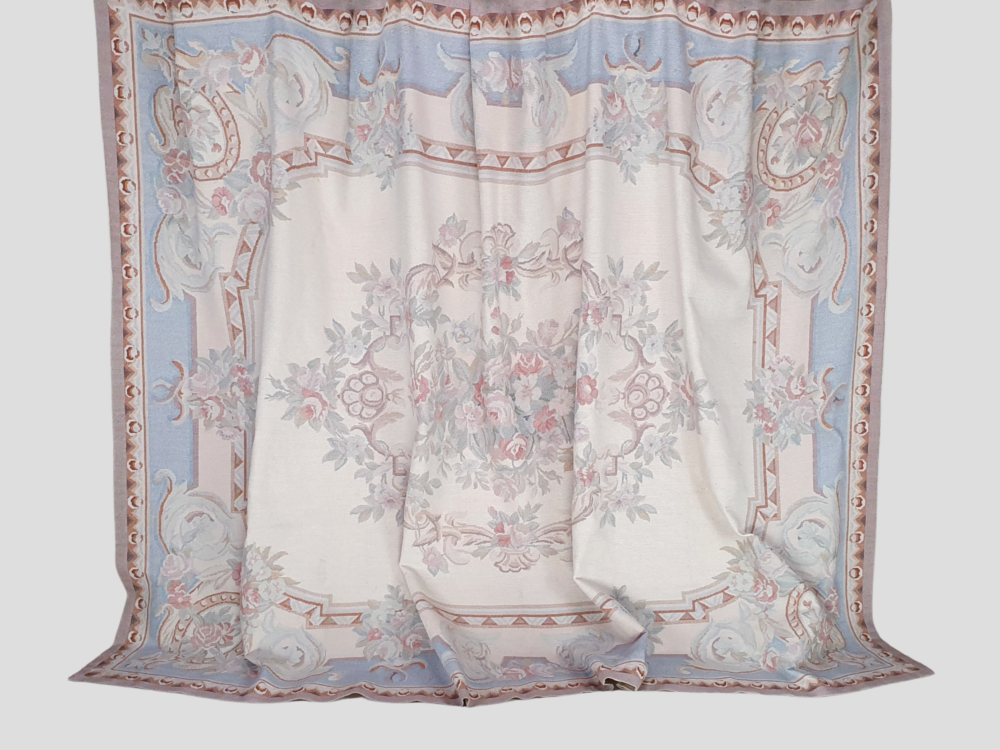 Early 20th century muted flora Aubusson Rug