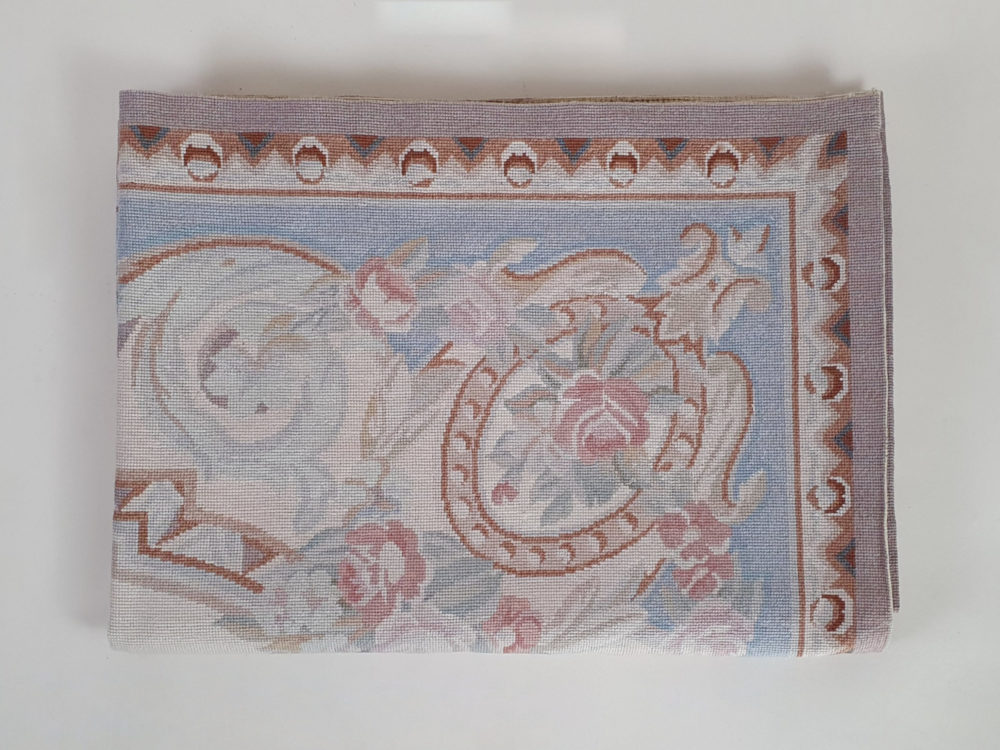 Early 20th century muted flora Aubusson Rug