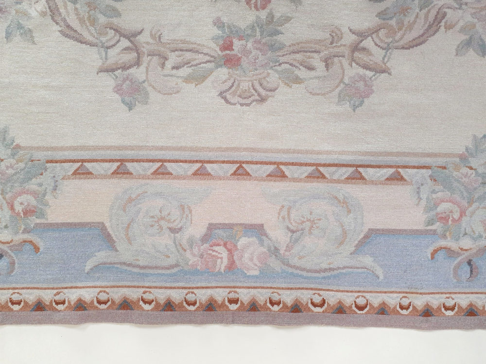 Early 20th century muted flora Aubusson Rug