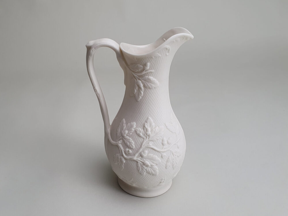 Antique ceramic Parian Jug with acorn and oak motif