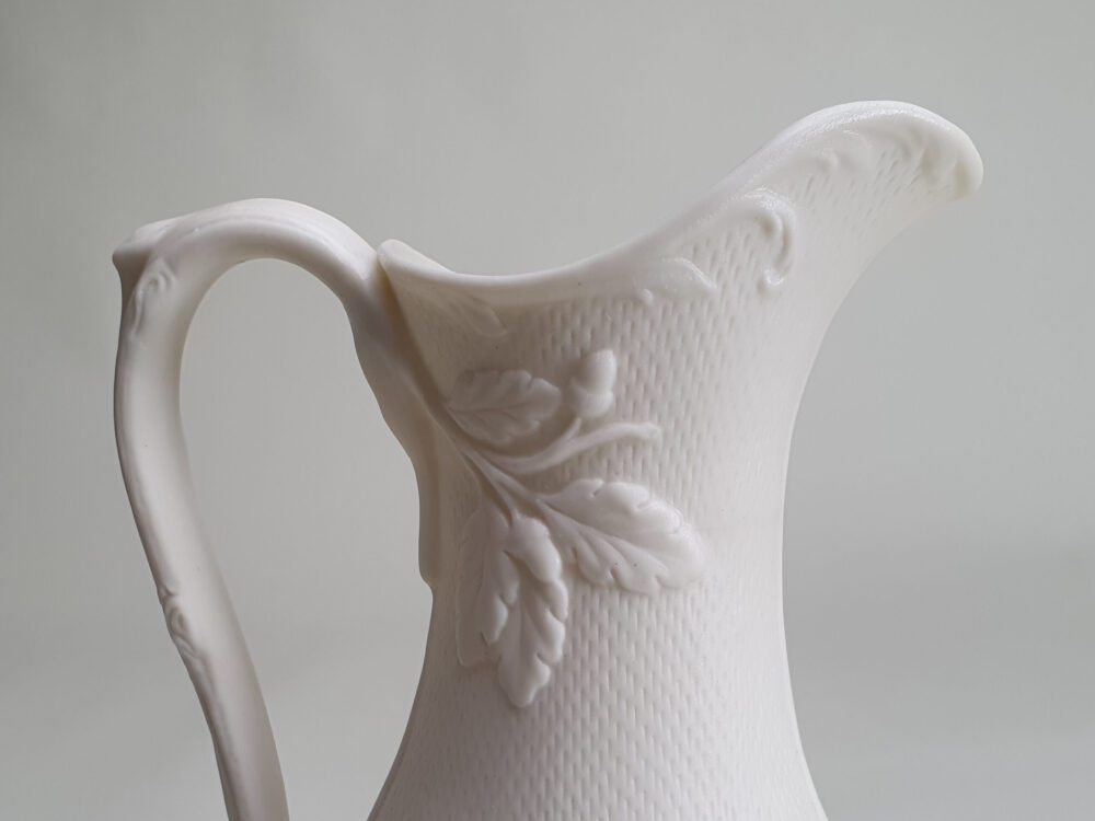 Antique ceramic Parian Jug with acorn and oak motif