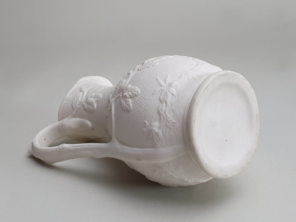 Antique ceramic Parian Jug with acorn and oak motif