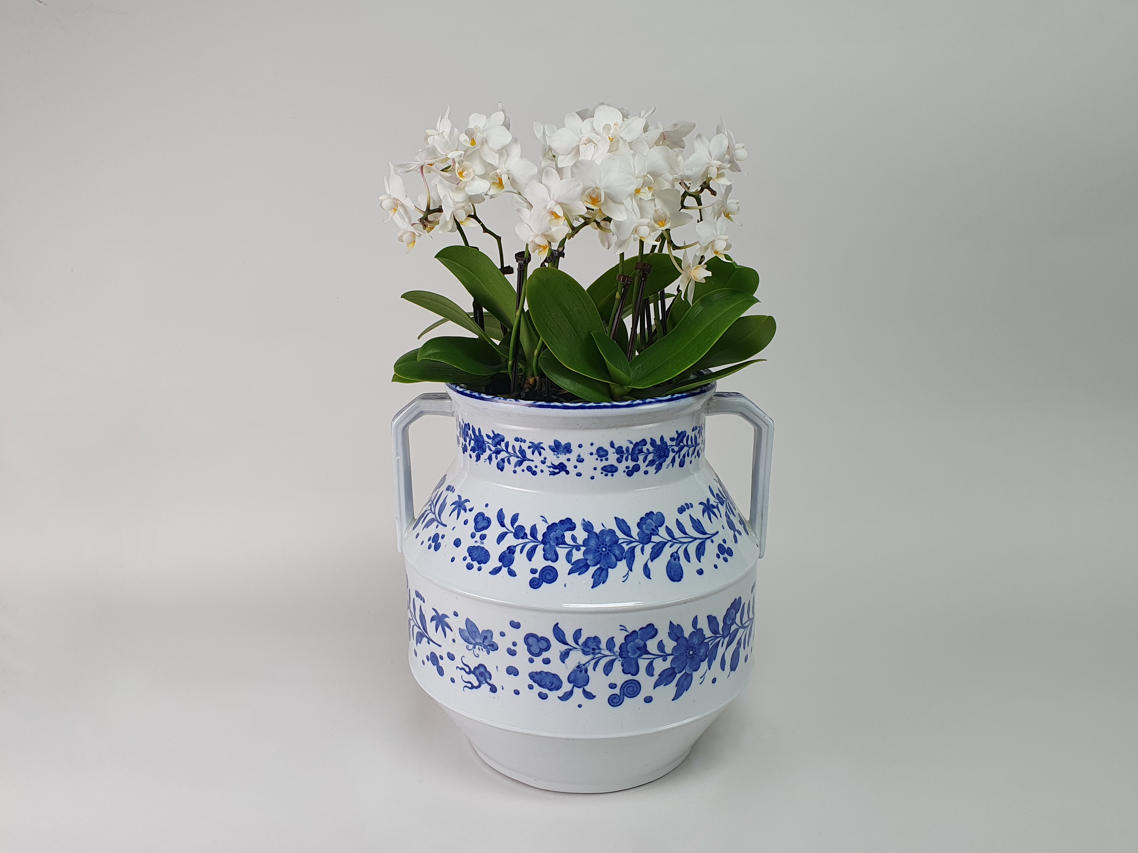 Antique ceramic ‘Worcester’ ironstone blue and white transfer Pot