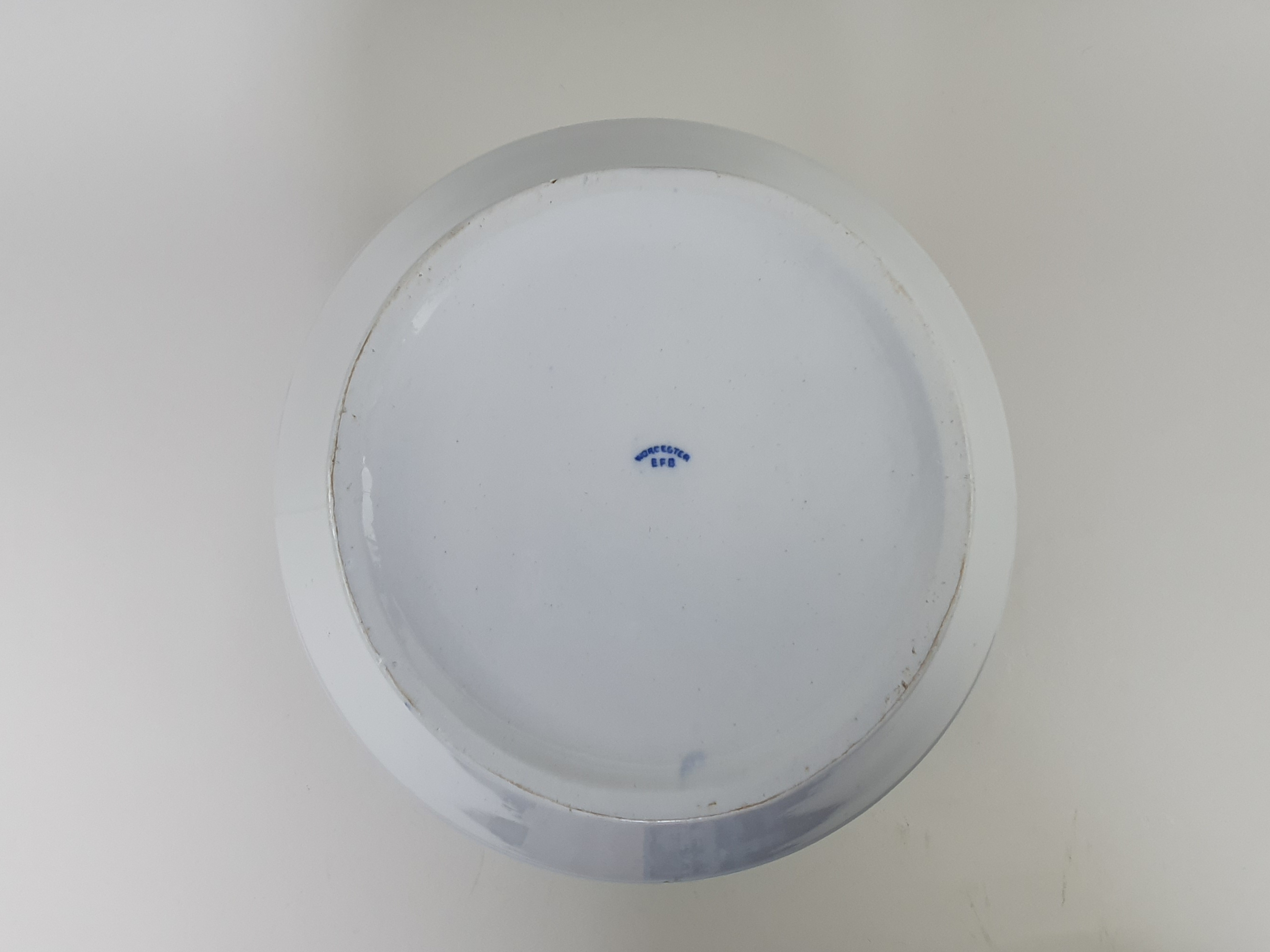 Antique ceramic ‘Worcester’ ironstone blue and white transfer Pot