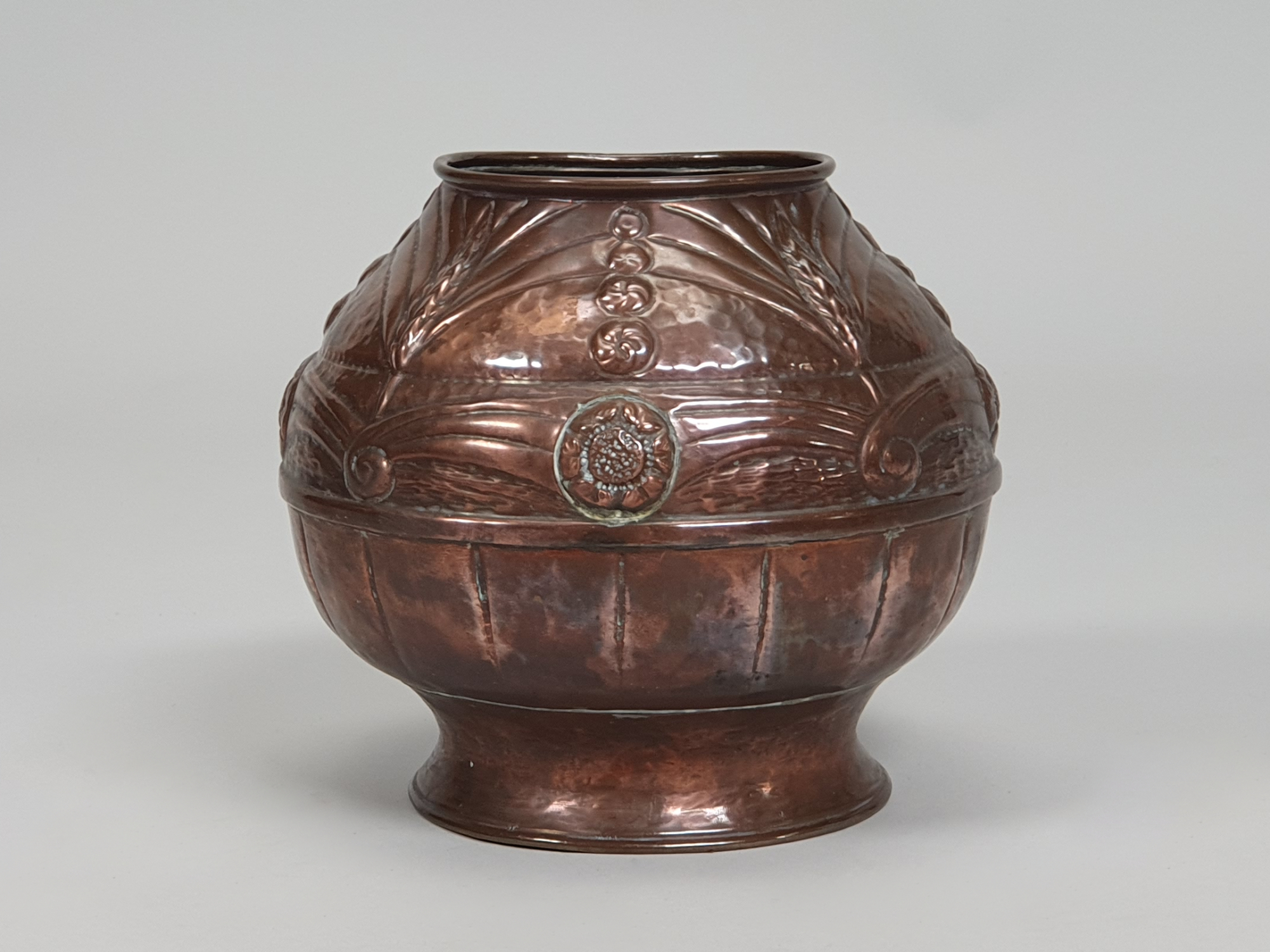 Antique Copper Jardinière (Planter), Art Nouveau, c1900