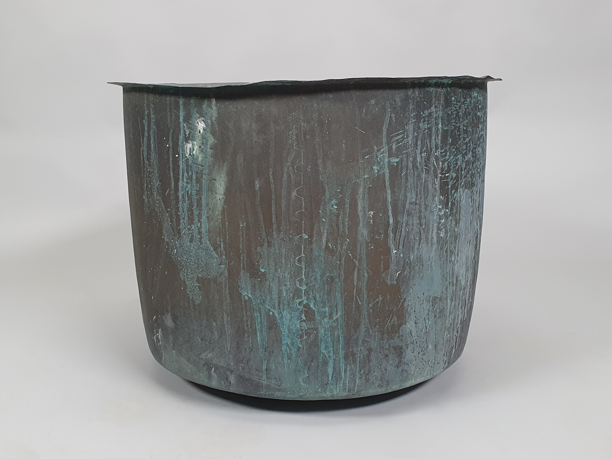 Antique Copper Planter with Riveted Outlet, 19th Century